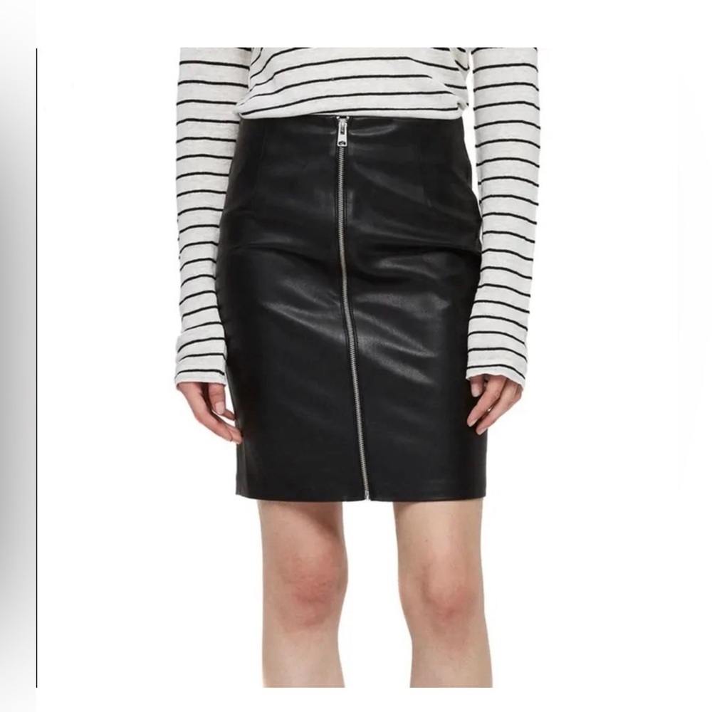 All Saints Faux Leather Pencil Skirt